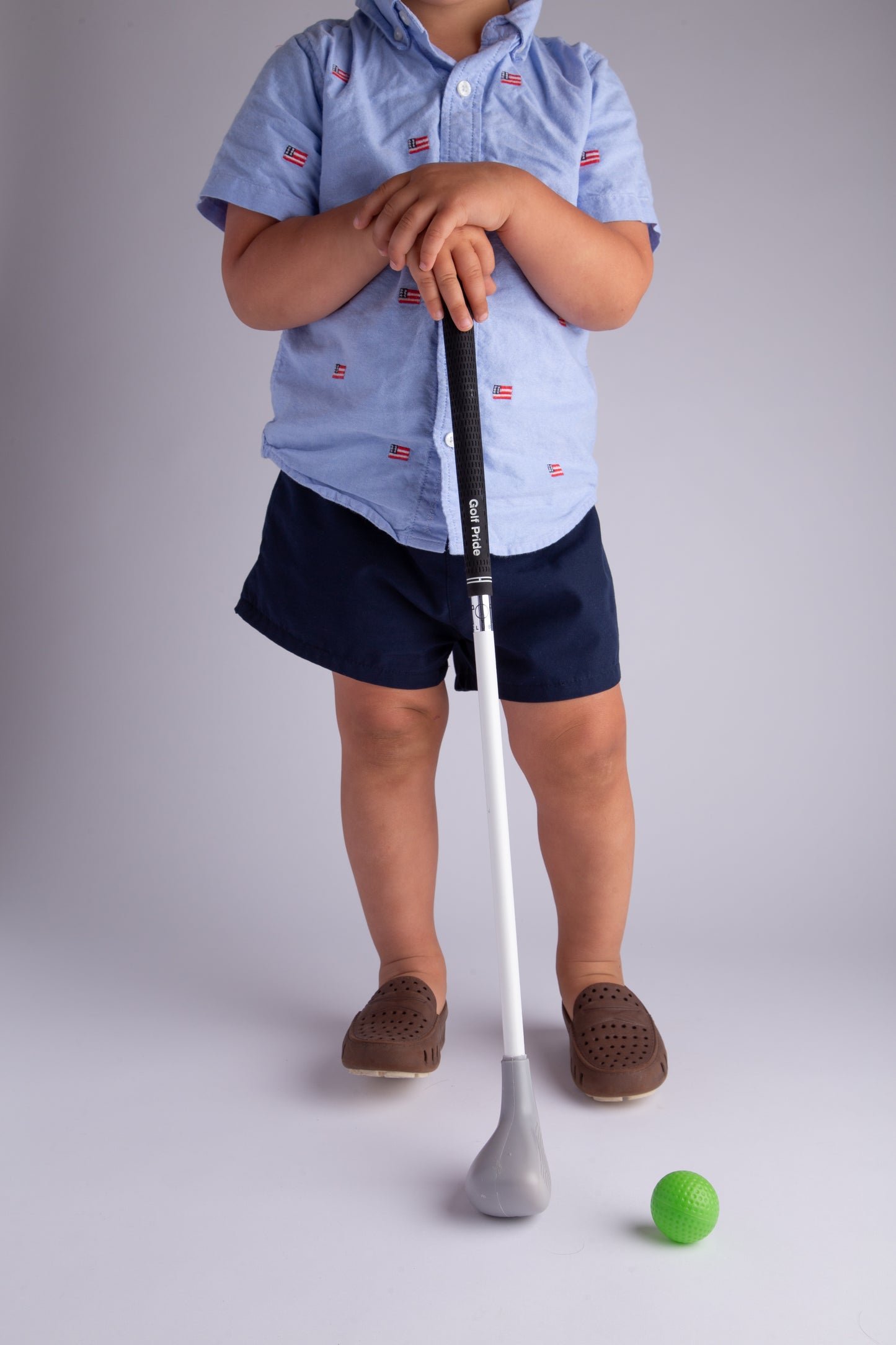 Lightweight Toddler golf club set with Golf Pride black grips