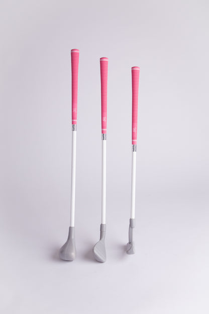 Toddler girl golf club set with pink grips